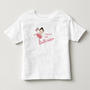 Camiseta De Bebé Pequeña Ballerina de mamá (pelo marrón oscuro)