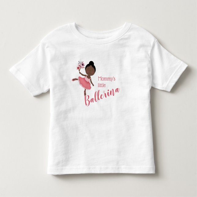Camiseta De Bebé Pequeña Ballerina de mamá (pelo oscuro y piel) (Anverso)