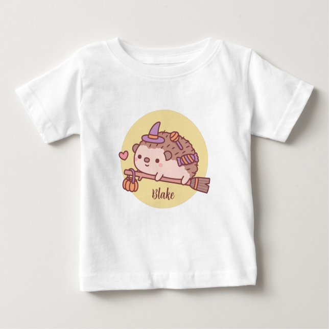 Camiseta De Bebé Pequeña Bruja Cuesta De Cabeza Volando En Una Bamb (Anverso)