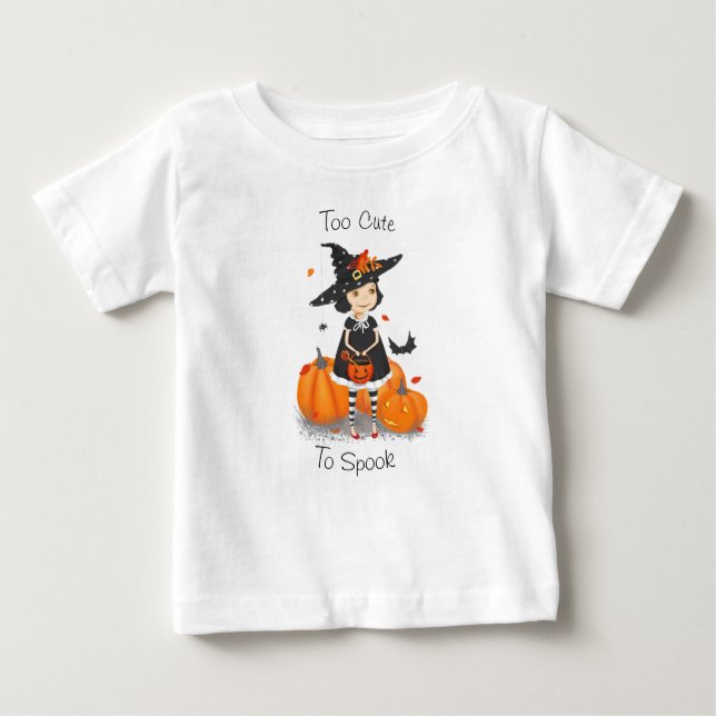 Camiseta De Bebé Pequeña Bruja de Halloween (Anverso)