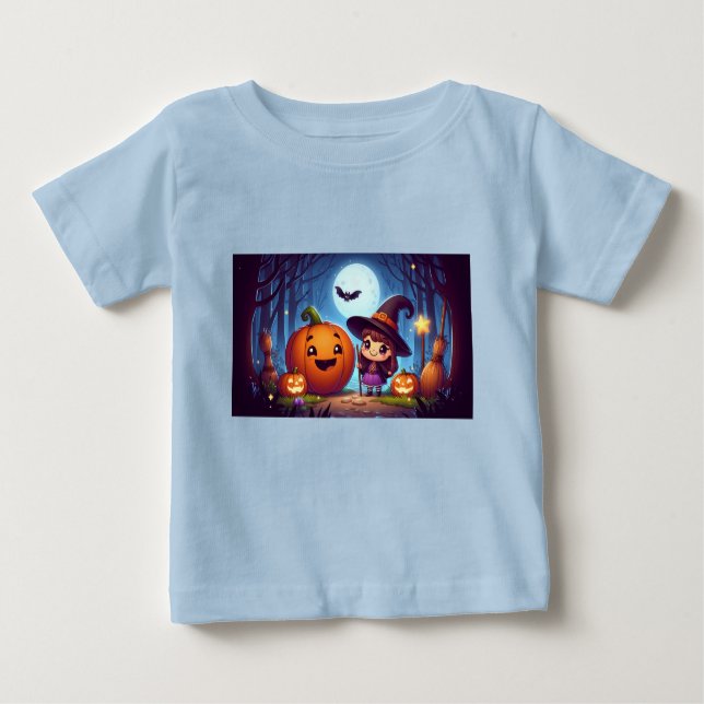 Camiseta De Bebé Pequeña Bruja de Halloween (Anverso)