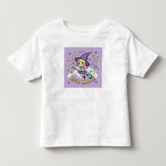 Camiseta De Bebé Pequeña bruja linda volando en el vector de Hallow
