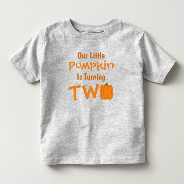 Camiseta De Bebé Pequeña Calabaza 2º cumpleaños (Anverso)