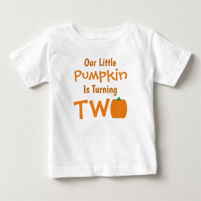 Camiseta De Bebé Pequeña Calabaza 2º cumpleaños (Anverso)