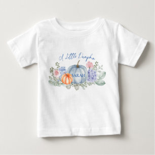 Camiseta De Bebé Pequeña Calabaza Floral Halloween Cae Baby Shower