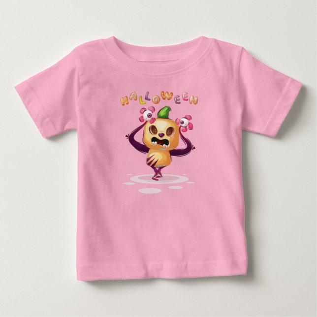 Camiseta De Bebé Pequeña calabaza infantil de Halloween Monster Tod (Anverso)