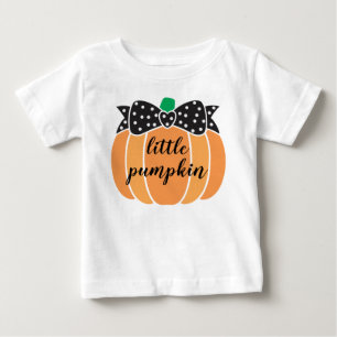 Camiseta De Bebé Pequeña calabaza linda con el cumpleaños de Hallow