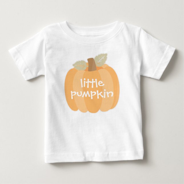 Camiseta De Bebé Pequeña Calabaza Otoño Halloween o Cumpleaños Bebé (Anverso)