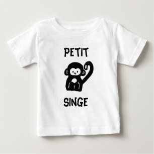 Camiseta De Bebé Pequeña camiseta francesa del bebé del mono