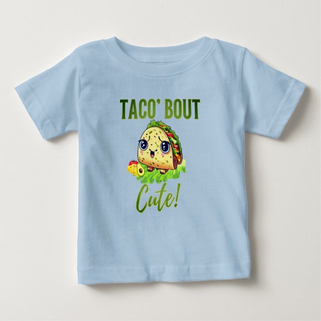 Camiseta De Bebé Pequeña charla de taco: Taco 'Bout Cute' Tee (Anverso)