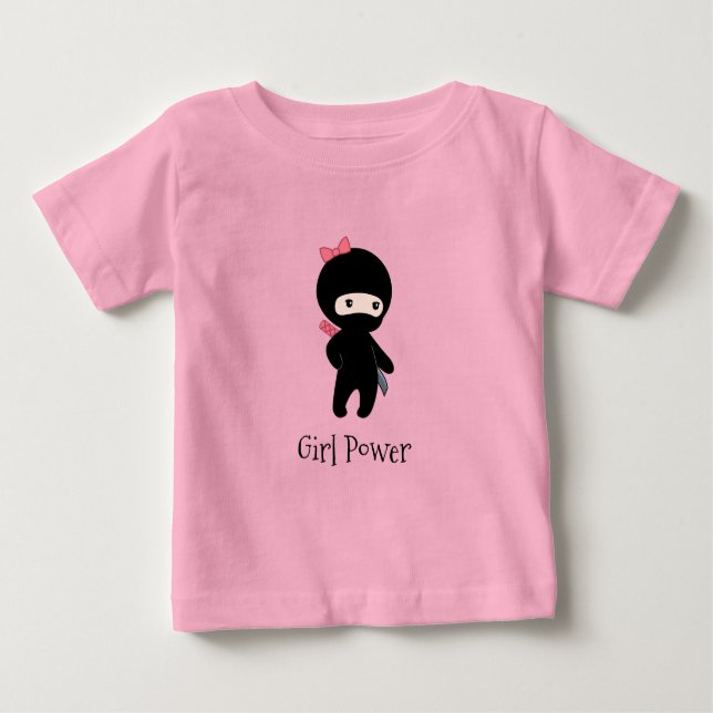 Camiseta De Bebé Pequeña cita Chica Ninja - Poder Chica (Anverso)