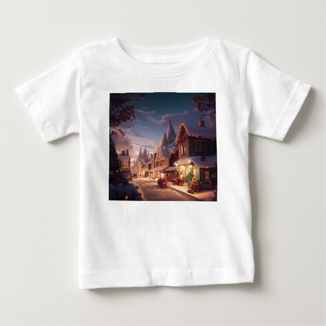 Camiseta De Bebé Pequeña ciudad 5 navidades (Anverso)