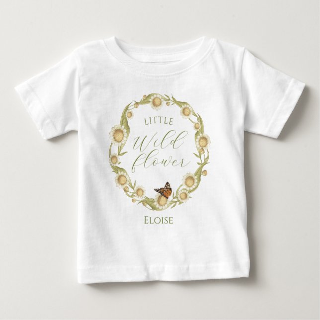 Camiseta De Bebé Pequeña flor silvestre Daisy Floral (Anverso)