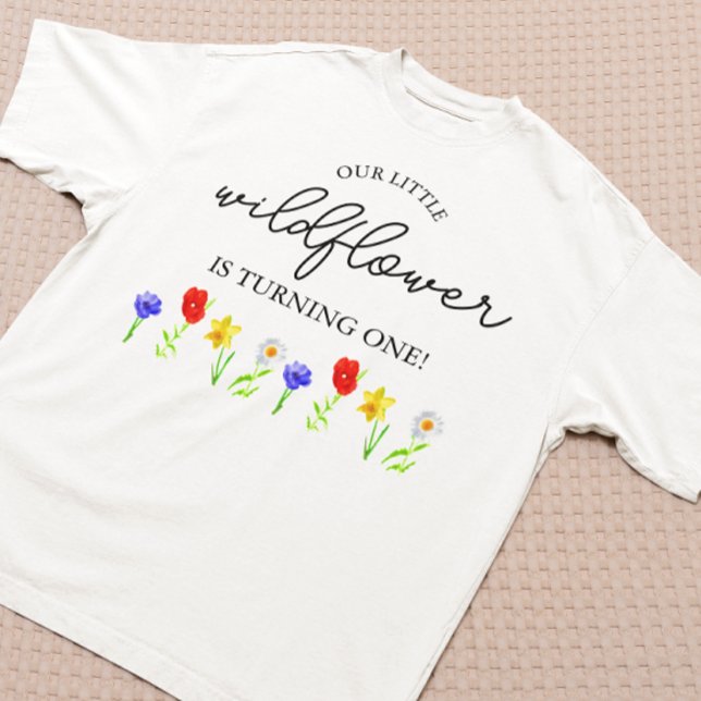 Camiseta De Bebé Pequeña flor silvestre, primer cumpleaños (Subido por el creador)