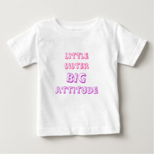 Camiseta De Bebé pequeña hermana, actitud grande