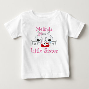 Camiseta De Bebé Pequeña hermana de perros personalizados