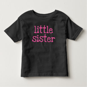 Camiseta De Bebé Pequeña hermana de texto rosa