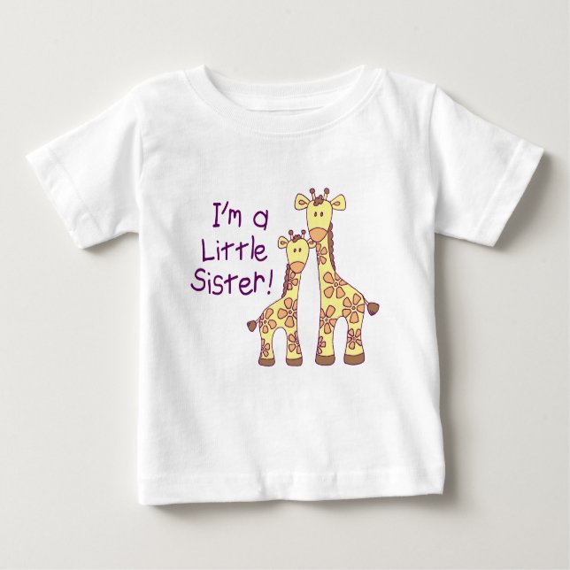 Camiseta De Bebé Pequeña hermana Giraffe (Anverso)