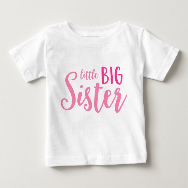 Camiseta De Bebé Pequeña Hermana Grande Rosa Toddler Long Sleeve Te (Anverso)