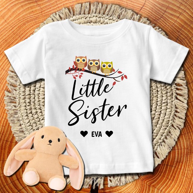 Camiseta De Bebé Pequeña hermana | Lechuza (Subido por el creador)