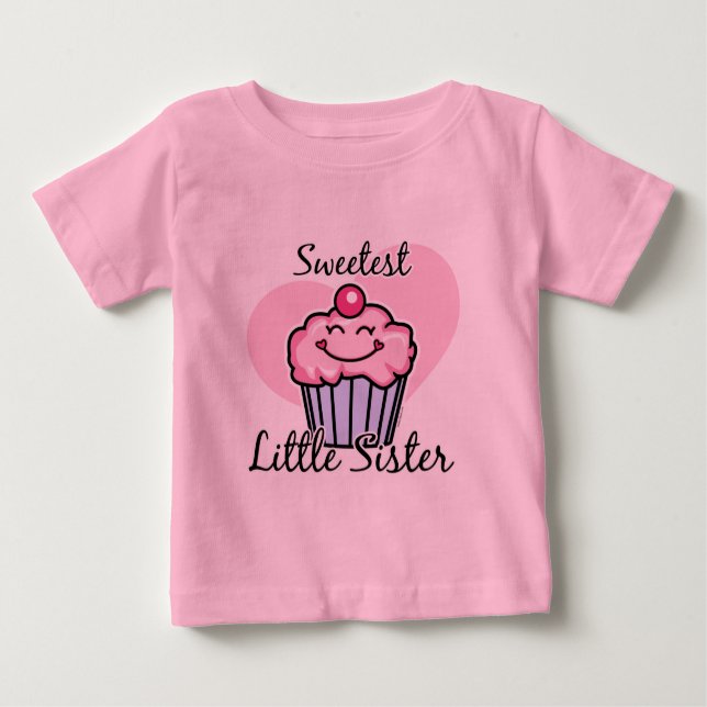 Camiseta De Bebé Pequeña Hermana más dulce (Anverso)