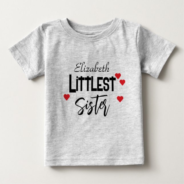 Camiseta De Bebé Pequeña hermana personalizada (Anverso)