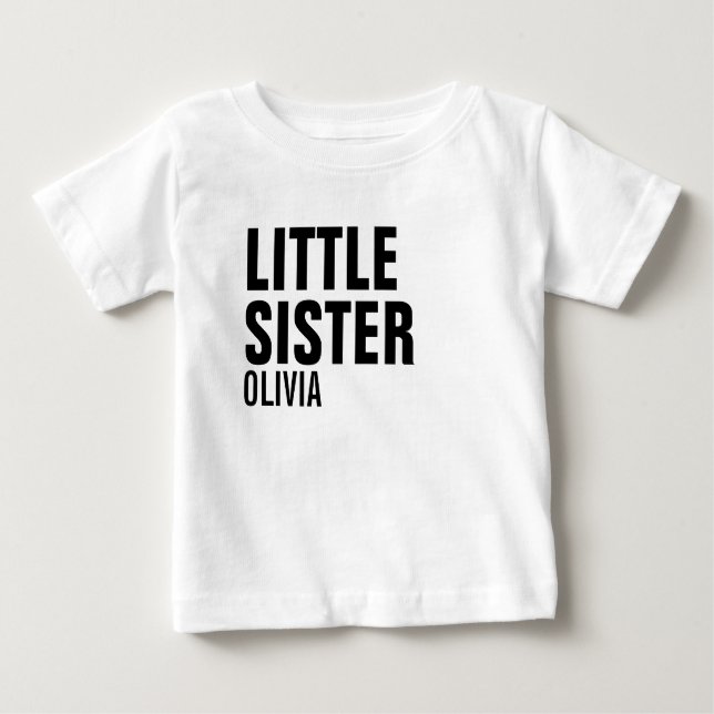 Camiseta De Bebé Pequeña hermana Personalizado Baby Romper (Anverso)