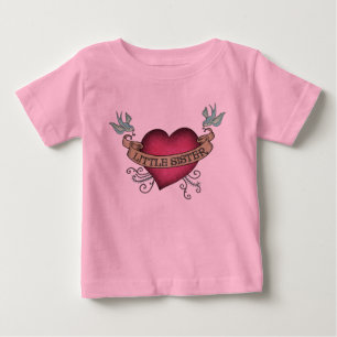 Camiseta De Bebé Pequeña Hermana Tattoo Heart