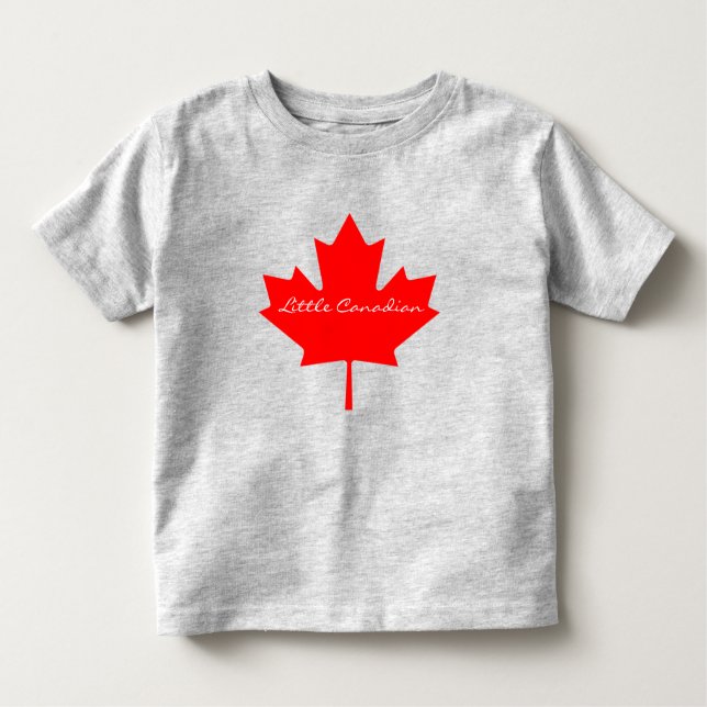 Camiseta De Bebé Pequeña hoja de arce roja canadiense para un niño  (Anverso)