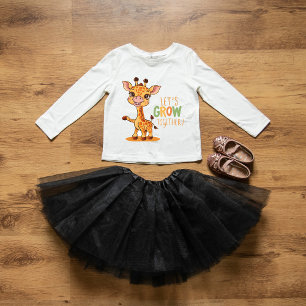 Camiseta De Bebé "Pequeña jirafa: Crecemos juntos"