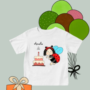 Camiseta De Bebé Pequeña mariquita con torta