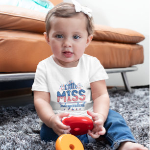Camiseta De Bebé Pequeña Miss Independencia 4 de julio