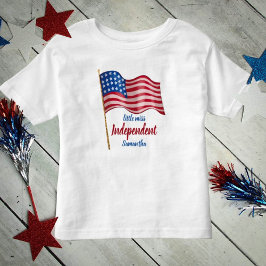 Camiseta De Bebé Pequeña Miss Independiente de Bandera Estadouniden