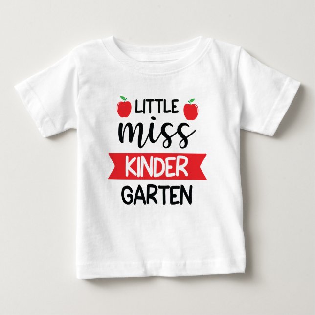 Camiseta De Bebé Pequeña Miss Kindergarten (Anverso)