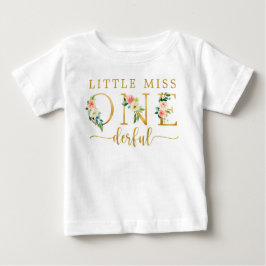 Camiseta De Bebé Pequeña Miss Maravillosa Primer Cumpleaños Tee Bab