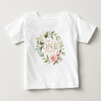 Camiseta De Bebé Pequeña Miss ONE-Maravillosa Floral Primer cumplea