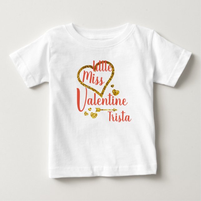 Camiseta De Bebé Pequeña Miss Valentine Shirt personalizada (Anverso)