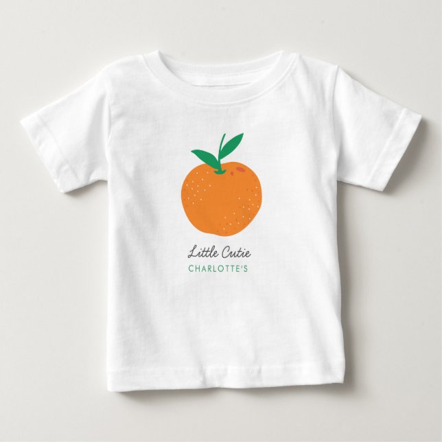 Camiseta De Bebé Pequeña Naranja cortada bebé camiseta (Anverso)