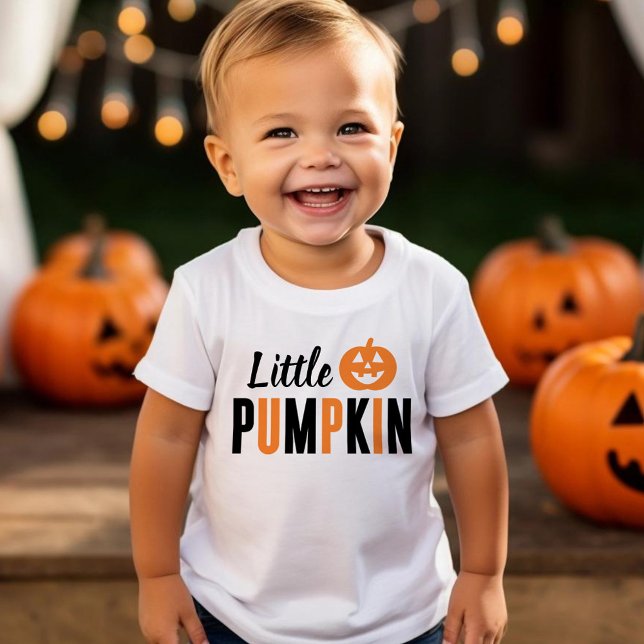 Camiseta De Bebé Pequeña Naranja de calabaza y Halloween Black Mode (Subido por el creador)