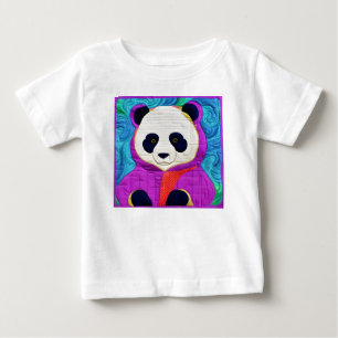 Camiseta De Bebé Pequeña Panda Adorable - Diseño Cuiltado