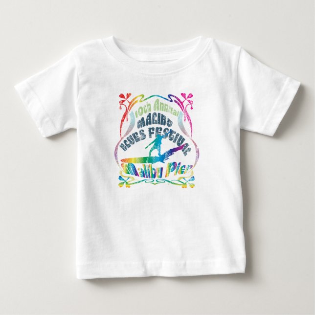 Camiseta De Bebé Pequeña persona que practica surf (Anverso)