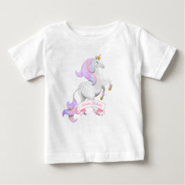 Camiseta De Bebé Pequeña Princesa Criando Unicornio con Flores de C