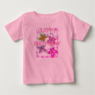 Camiseta De Bebé Pequeña Princesa Feliz Cumpleaños   Mantequilla Ca