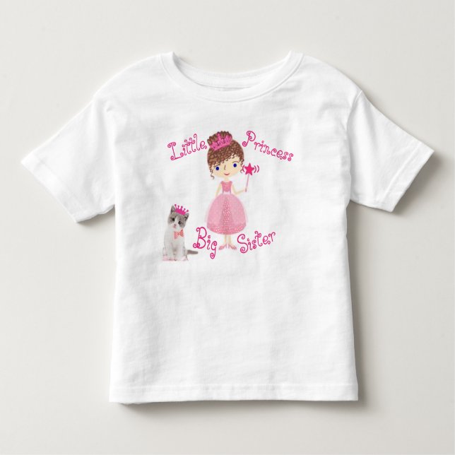 Camiseta De Bebé Pequeña Princesa Gran Hermana (Anverso)