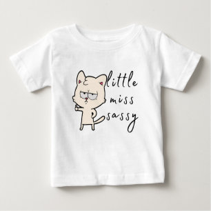 Camiseta De Bebé Pequeña señorita Sassy (Gato de Thumbs Up)