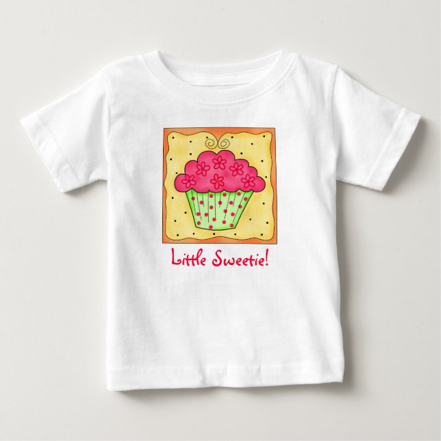 Camiseta De Bebé Pequeña y dulce niñera de pastel de té (Anverso)