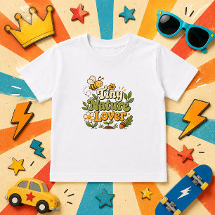 Camiseta De Bebé Pequeño amante de la naturaleza abeja linda floral