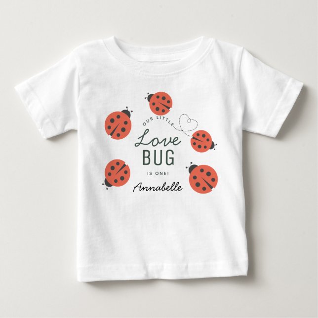 Camiseta De Bebé Pequeño Amor Bicho Dama de la suerte Cumpleaños (Anverso)