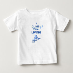 CAMISETA DE BEBÉ PEQUEÑO AVENTURERO, SUBO AL CIELO BLANCO NIÑO AZUL