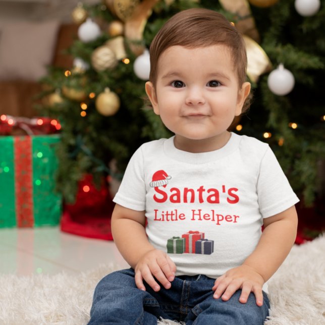 Camiseta De Bebé Pequeño ayudante de Santa (Subido por el creador)